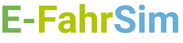 Logo des Projekts: E-FahrSim ausgeschrieben